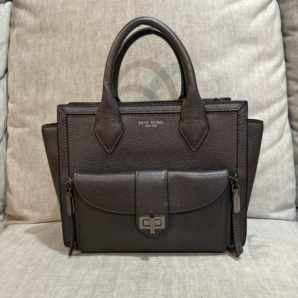 Henri Bendel Grey Leather Tote